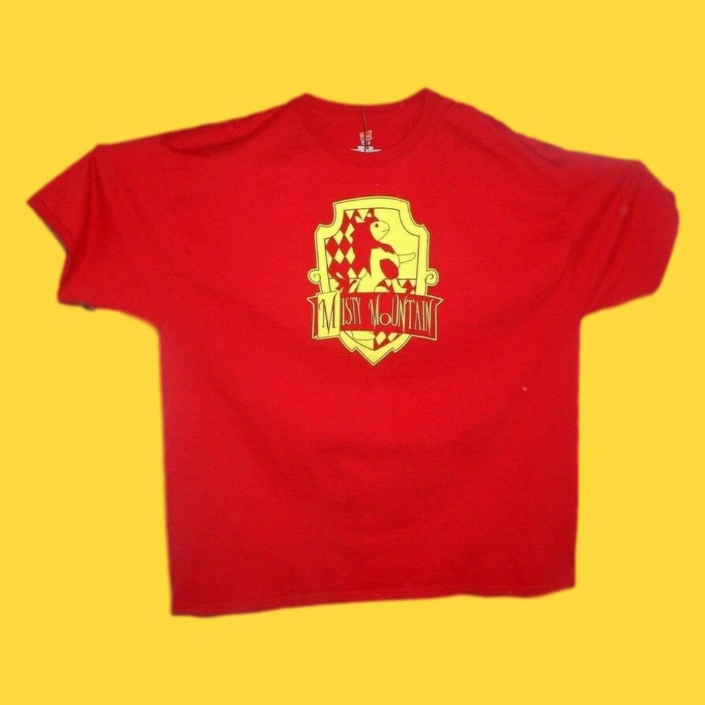 Hanes Men's T-Shirt Tag-less Red 100% Pre-shrunk CMisty Mountain Printotton  2XL